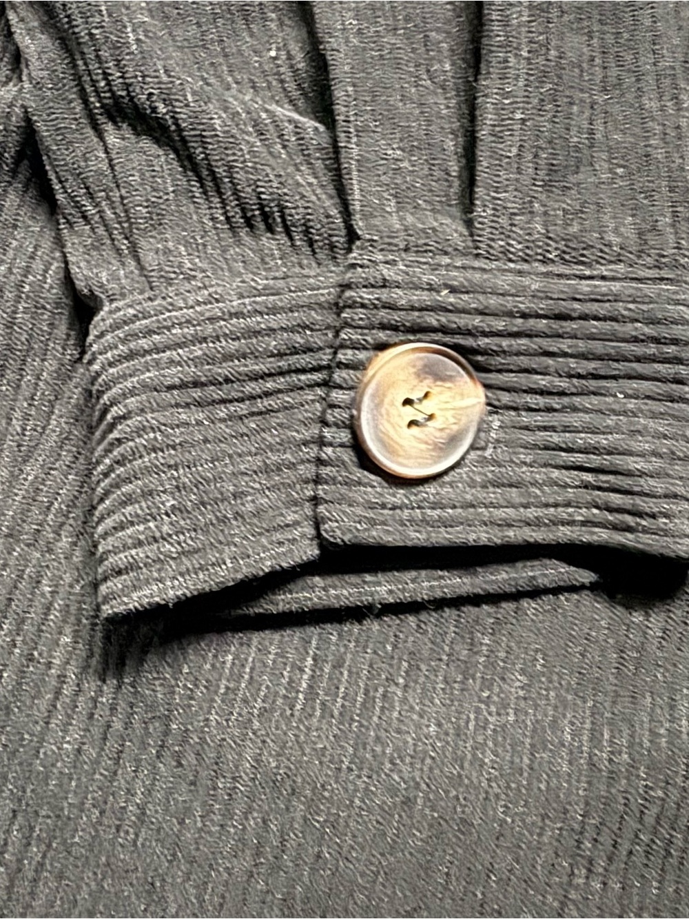 Black Ribbed Button Front Shacket Jacket Women’s Small - Picture 5 of 10